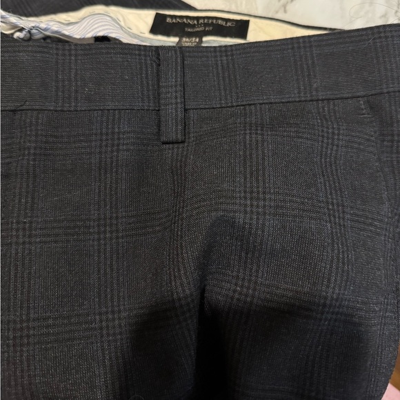 Banana Republic Mens 36x34 Tailored Slim Fit Straight Pants Navy Blue Flat Dress - Picture 7 of 7